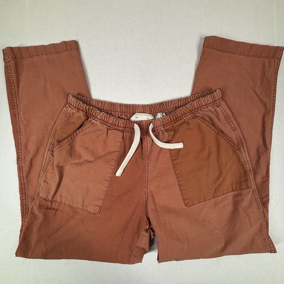 Hei Hei Anthropologie Canvas Straight Leg Tie Waist Pants XS Orange Boyfriend EC - Picture 1 of 11